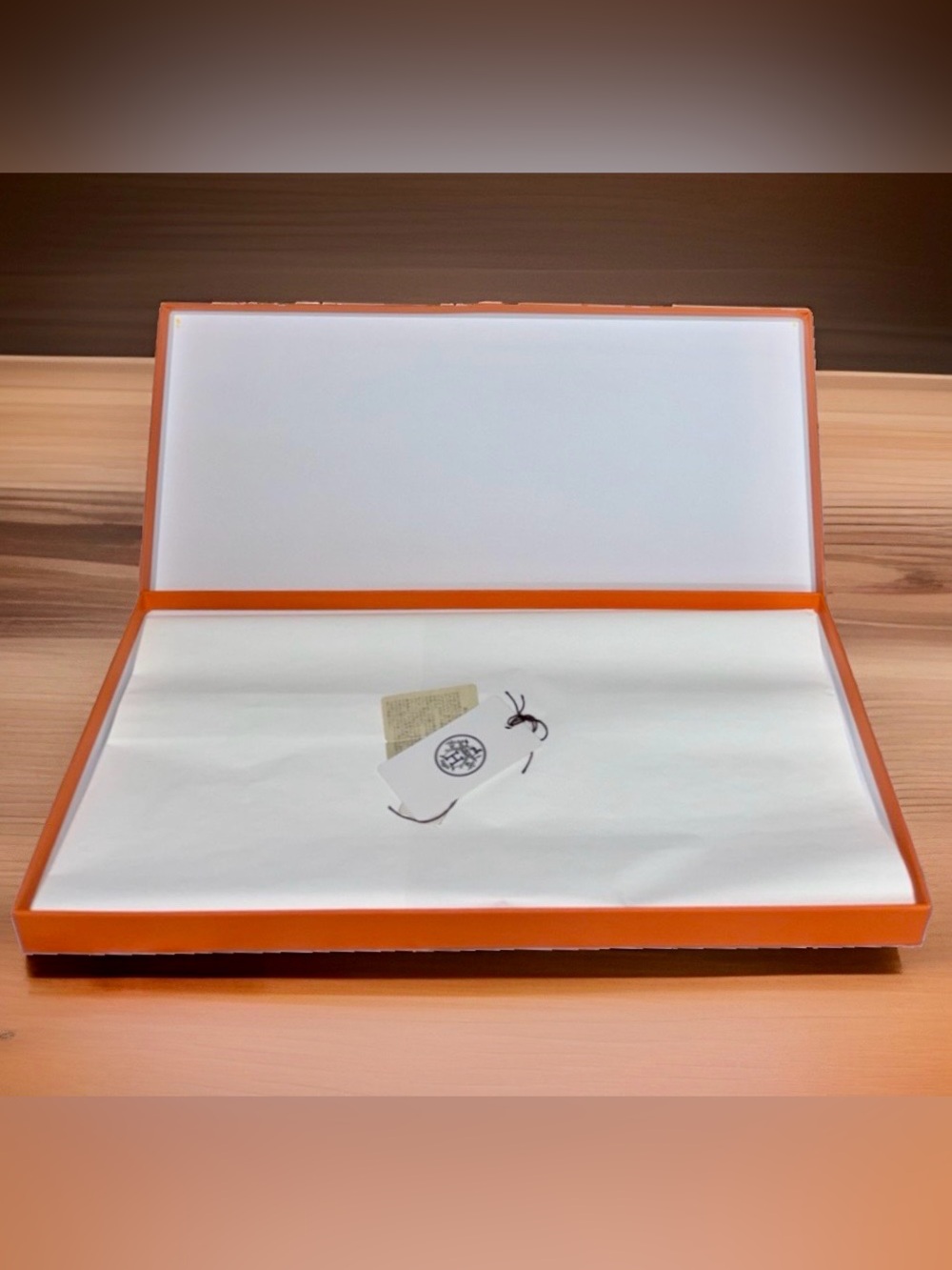 Hermes Orange Long Scarf/Tie Presentation Box Tissue Paper/tags - Picture 3 of 8